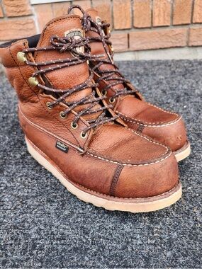 Irish Setter Brown Leather Moc Toe Work Boots